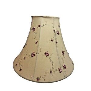Vintage Dale Tiffany Embroidered Rose Fabric Lamp Shade 10.5”H  Ivory & Pink